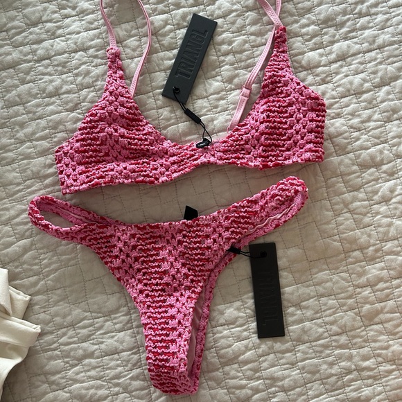 triangl swimwear | Swim | Triangl Swimwear Pink Crochet Bikini | Poshmark